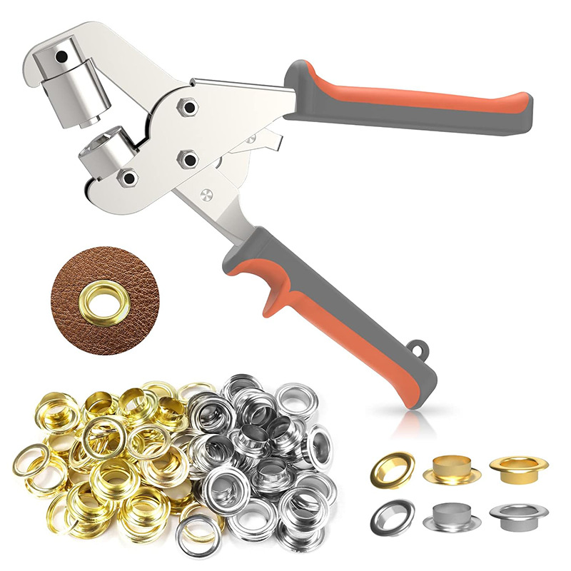 Manual air eye pliers for printing fabric, tool for punching and chiseling advertising corns, portable buttoner, advertising fabric buttoning machine Specification image