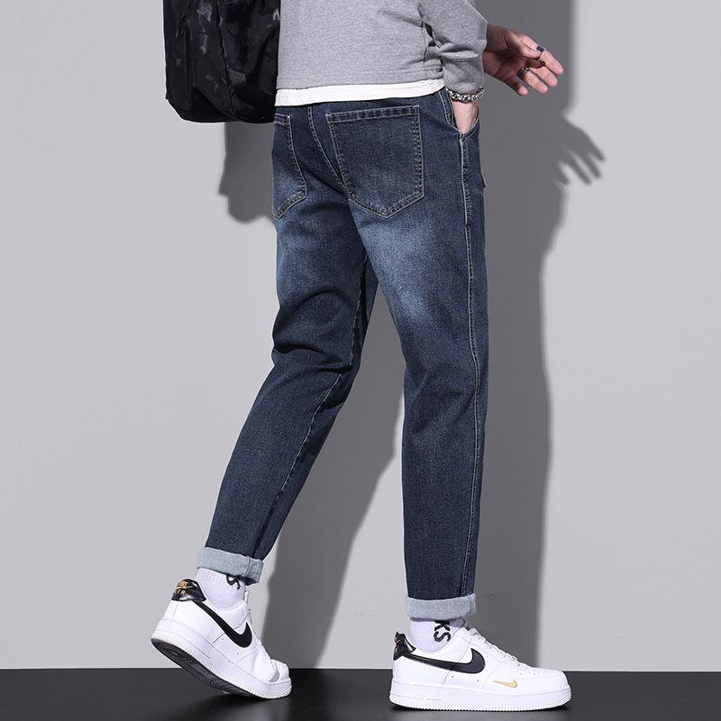 New spring and autumn men's jeans, men's trendy loose straight-leg pants, Japanese-style cool casual long pants, men's trendy brand Application Scenario