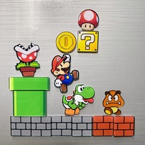 Super Mario Refrigerator Sticker Mario Acrylic Magnetic Sticker Magnet Creative Magnetic Sticker Refrigerator Door Decoration set