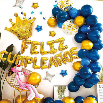 背景墙生日派对装饰布置用品铝膜气球网红套装外贸跨境西班牙语英语详情图3