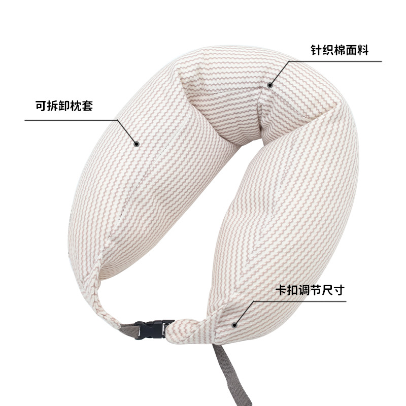 PE hose foam particle knitted cotton multi-purpose U-shaped pillow, Kanglewu travel pillow, portable neck pillow, neck guard pillow order details Picture