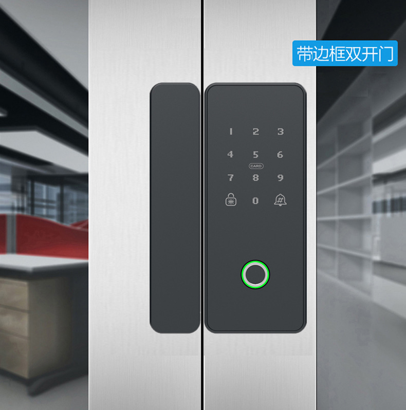 Factory wholesale foreign trade office single and double opening glass door locks TTLOCK all-in-one locks fingerprint smart combination locks Specification image