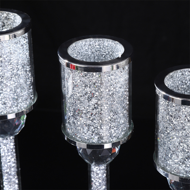Home Wedding Creative Decoration Modern Simple Glass Crystal Candlestick With Diamond Ring Handicraft Decoration Xiangyu Crystal Specification drawing