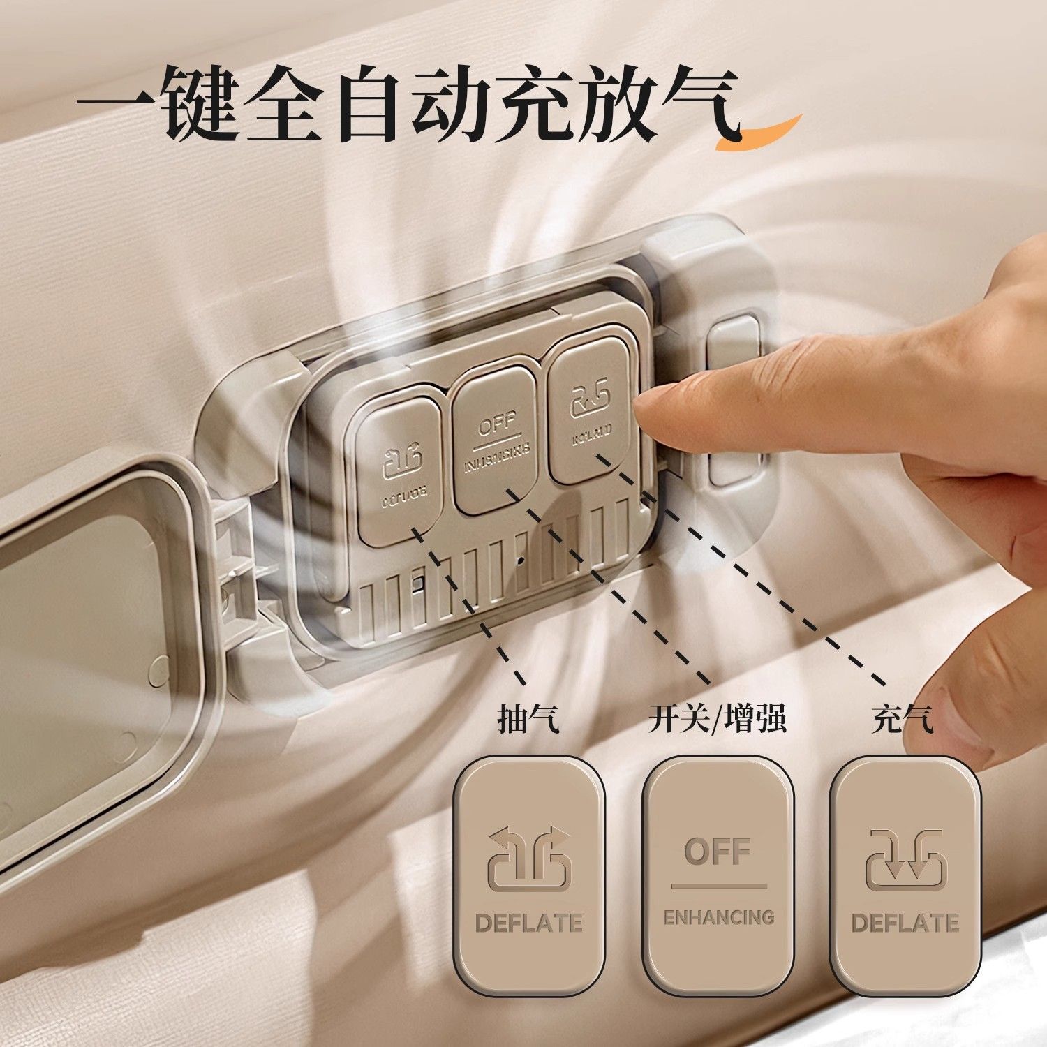 充气床垫/充气床/车载床垫/沙滩椅/睡袋白底实物图