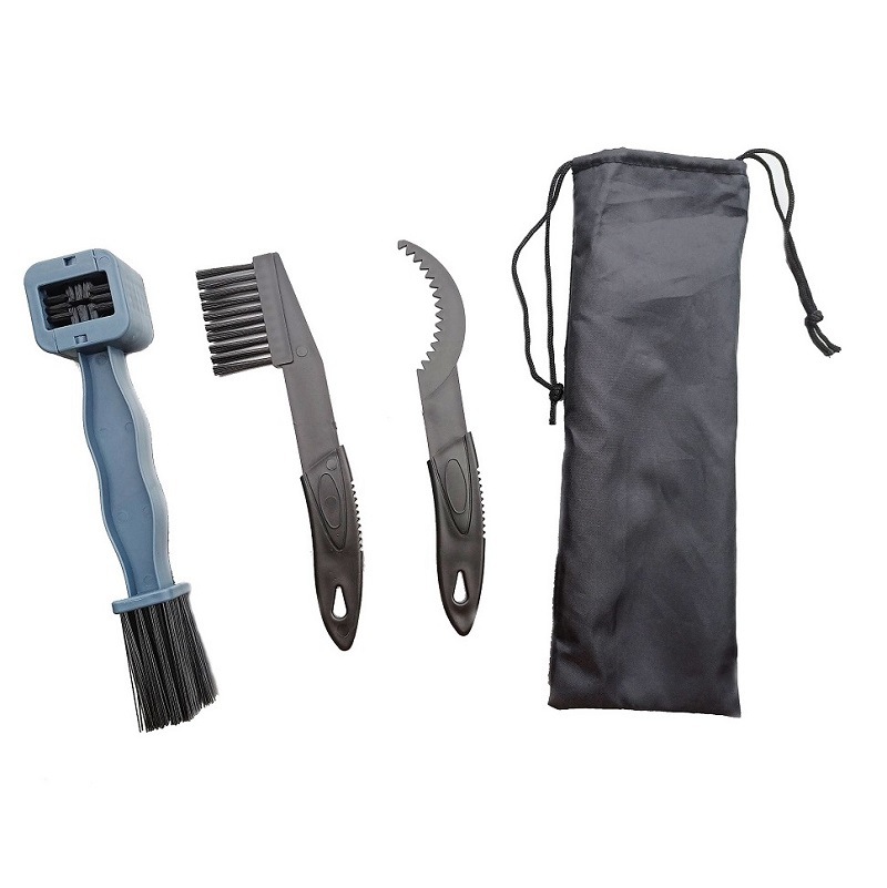 Motorcycle and bicycle chain brush, bicycle chainring cleaning brush, four-sided fully enclosed bristle cleaning tool