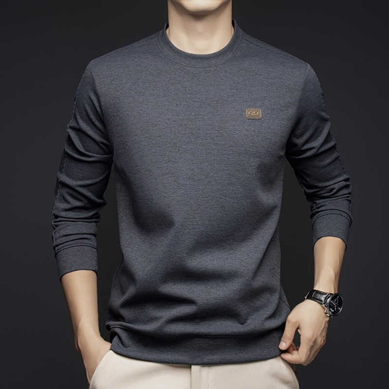 The 2024 autumn new round-neck hoodie men's fashion Korean casual fashion trendy brand long-sleeved men's T-shirt base layer details Picture