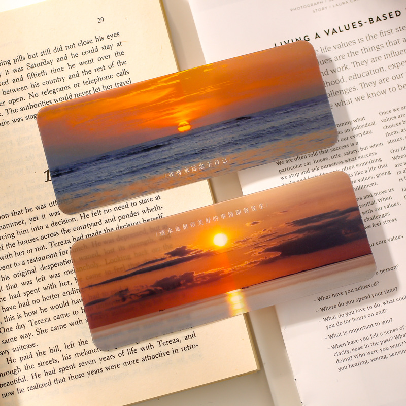 Mr. Paper pvc bookmarks Collect 4 simple art Ins-style cultural and creative gift bookmarks from the "Tenderness in the World" series Application Scenario