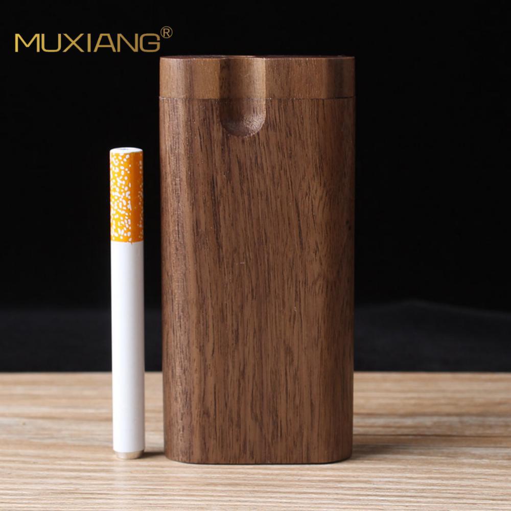木香木质烟盒Wooden Dugout One Hitter铝制空烟管木烟盒跨境热卖