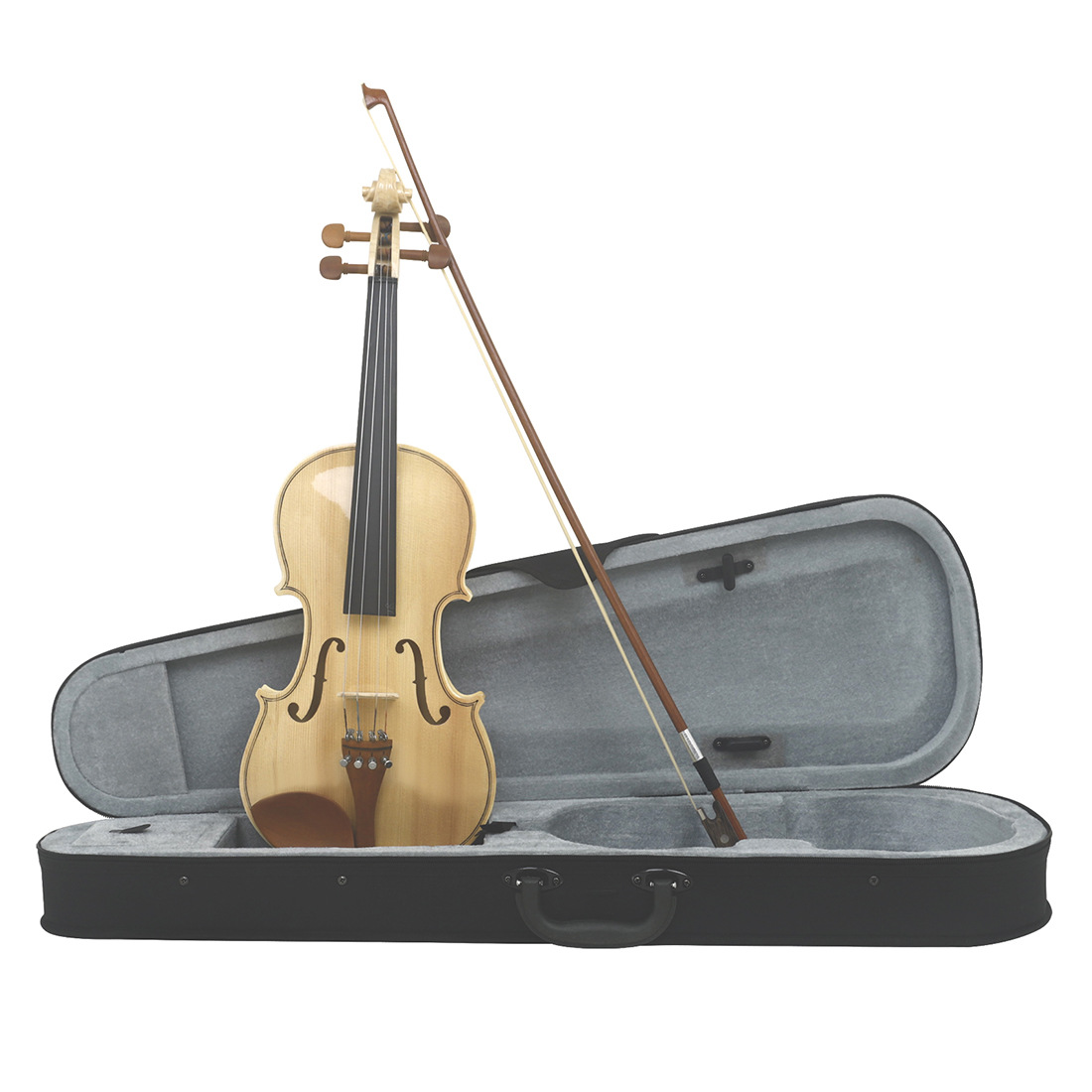 Hand-patterned spruce solid wood violin for students, children, beginners, adults playing tiger-patterned violins 4/4 details Picture
