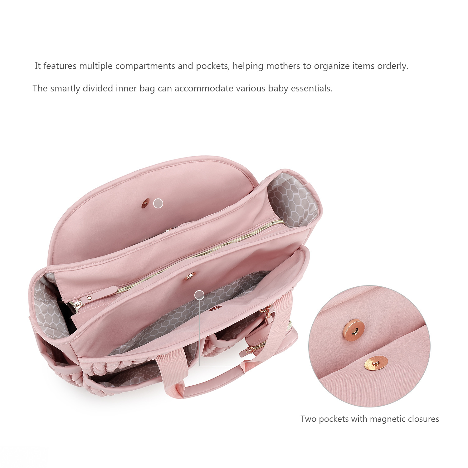 2025 New quilted Mommy Bag, single-shoulder hand-carry storage bag, waterproof fabric, heat preservation, baby and maternity travel diapers Item Picture