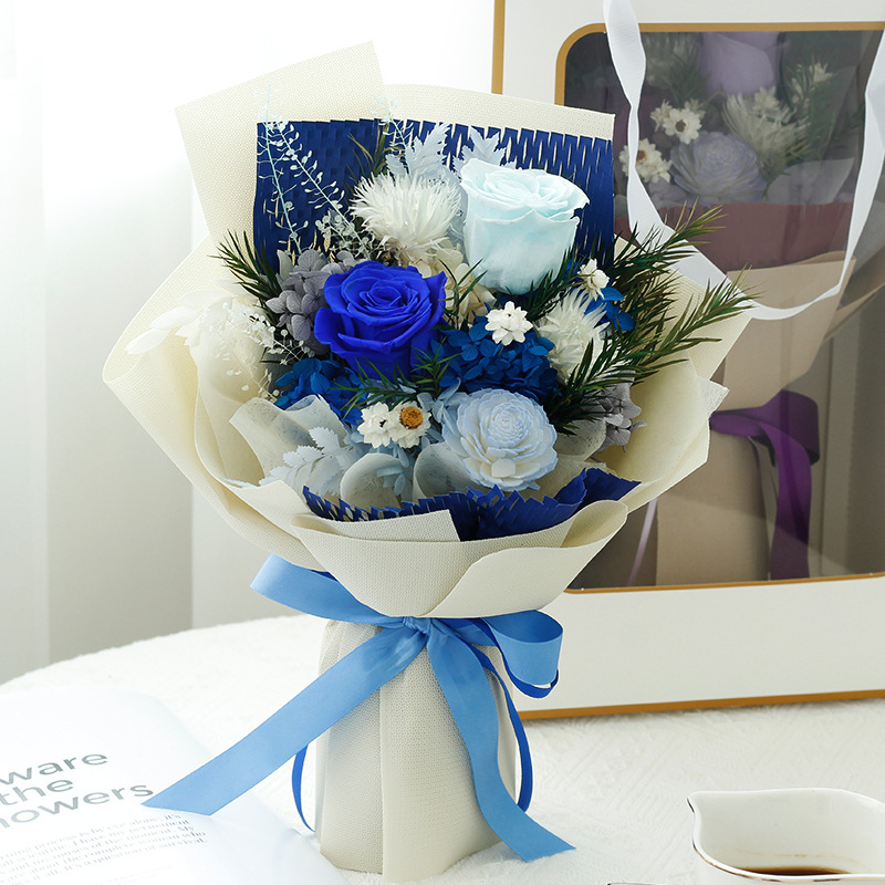 Mother's Day Gift Dried Flower Bouquet Girl Gift Wholesale Wedding Rose Eternal Flower Bouquet Finished Premium Sense Application Scenario