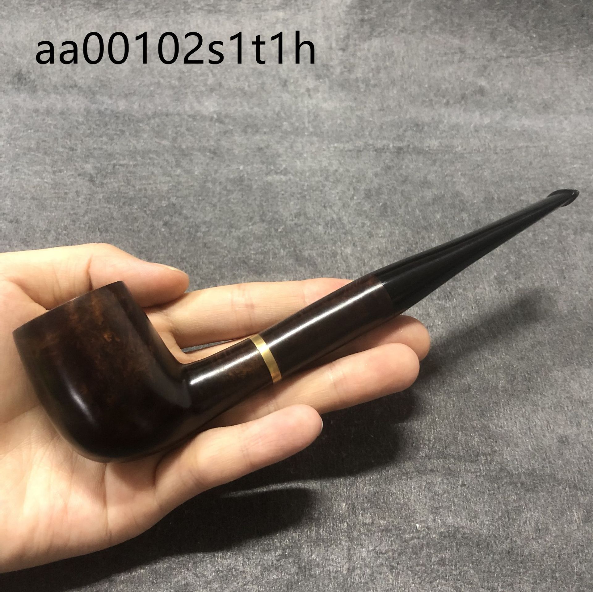 木香直柄撞球斗实木烟斗硫化橡胶烟嘴自由式手工石楠木烟斗批发