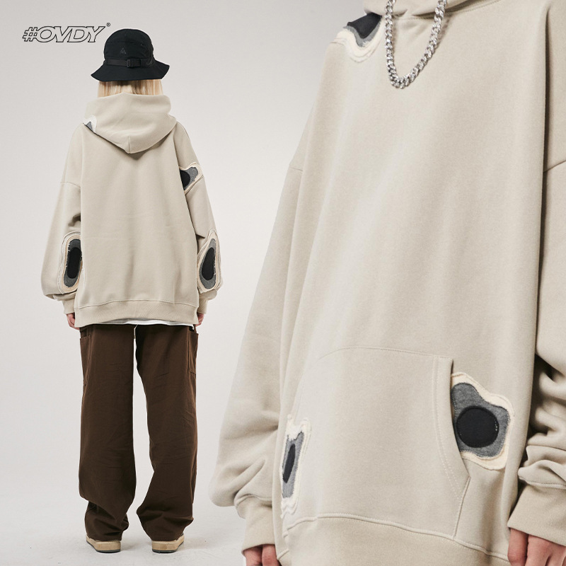 The new autumn and winter collection features an original couple's trendy brand with a plush hoodie jacket and a retro American loose sweatshirt for men Specification image