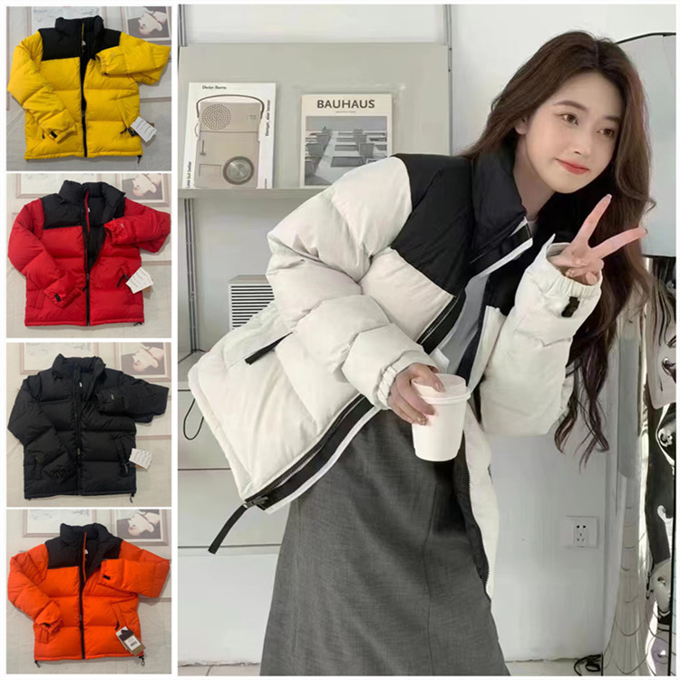 美版北脸TNF1996羽绒服冬季350克90%充绒700刺绣白鸭绒女款面包服