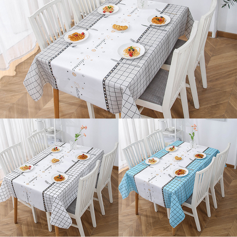 Japanese Home Tablecloth Ins Tablecloth Ironing, Waterproof And Oil-Proof No-Wash Pvc Checkered Coffee Table Mat Dormitory Table Cloth Specification drawing