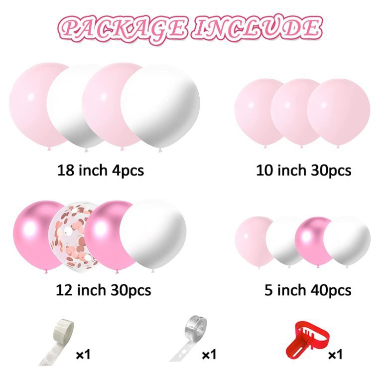 Cross border pink and white metallic pink balloon suit Yameun sequined balloon suit party layout wedding details Picture