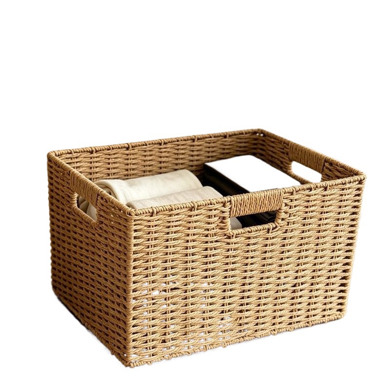 Woven storage baskets for snacks, toys, sundries, desktop coffee tables, entrance halls, cosmetics, clothes and books, storage boxes Item Picture
