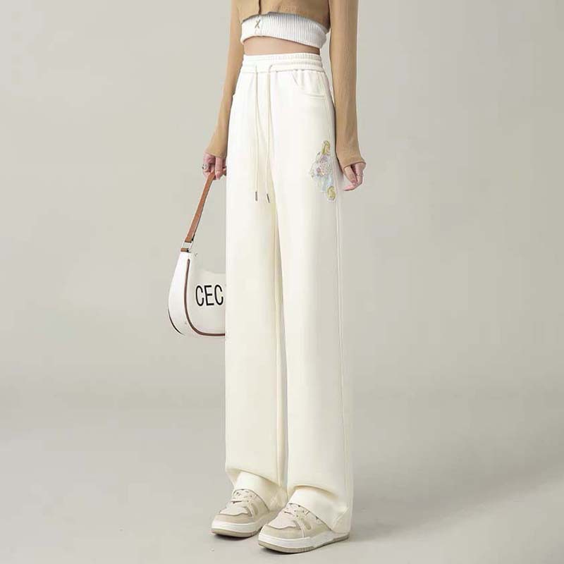 OTRD summer Chinese-style wide-leg pants, high-waisted pants for a slimming look, high street straight-leg pants, high-quality women's casual pants with a Chinese trend Specification image
