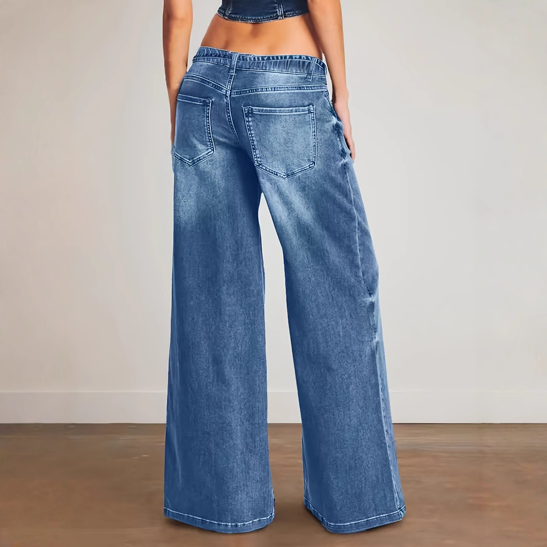 The 2025 new cross-border Amazon bestseller is a wide range of loose, wide-leg jeans for women in Europe and America that are bouncy and versatile Specification image