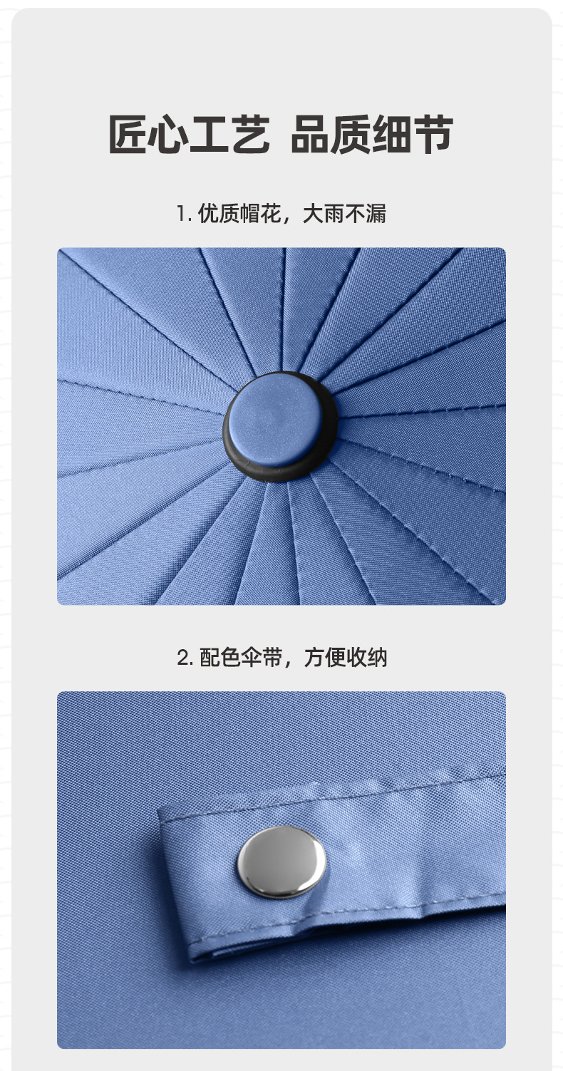 商务三折16骨双龙骨全自动雨伞logo广告伞批发太阳伞黑胶礼品厂家详情16