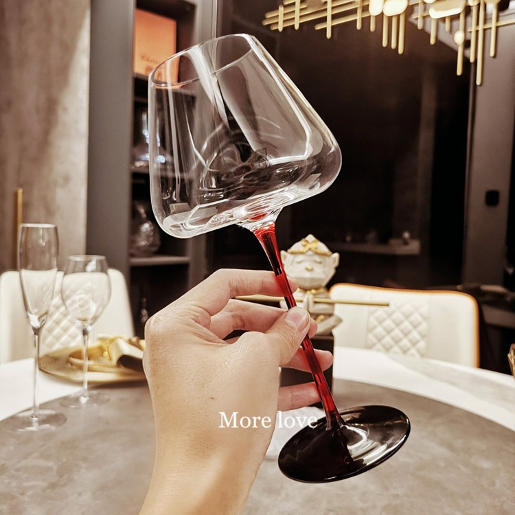 黑领结红酒杯醒酒器套装家用水晶玻璃勃艮第大肚杯轻奢高档高脚杯