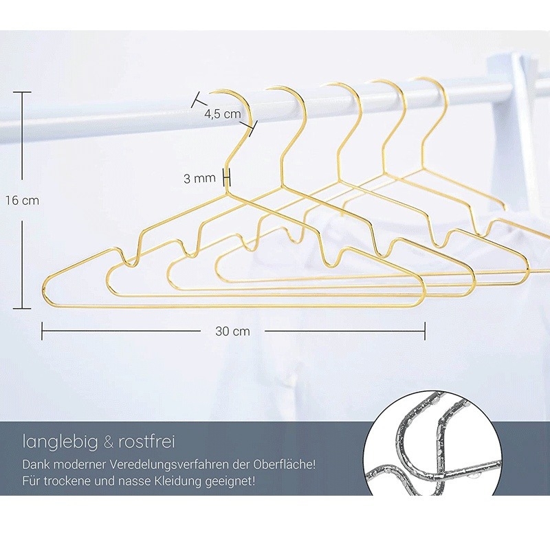 Anti-slip electroplated clothes hanger, multi-functional children's metal clothes hanger, simple and seamless home clothes hanging rack, clothes drying rack Item Picture