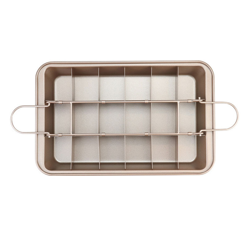 18-compartment Brownie solid base square non-stick bread baking tray cake mold baking tool Brownie Pan in stock Item Picture