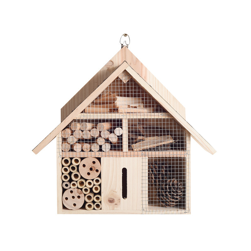 Wooden insect house, small craft insect house, bee house, hanging bird's nest handicraft, outdoor insect house decoration Item Picture