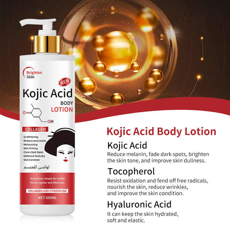 The foreign trade kojic acid series all-English body lotion, long-lasting fragrance, deep facial hydrating and moisturizing cream, cross-border skin care products details Picture