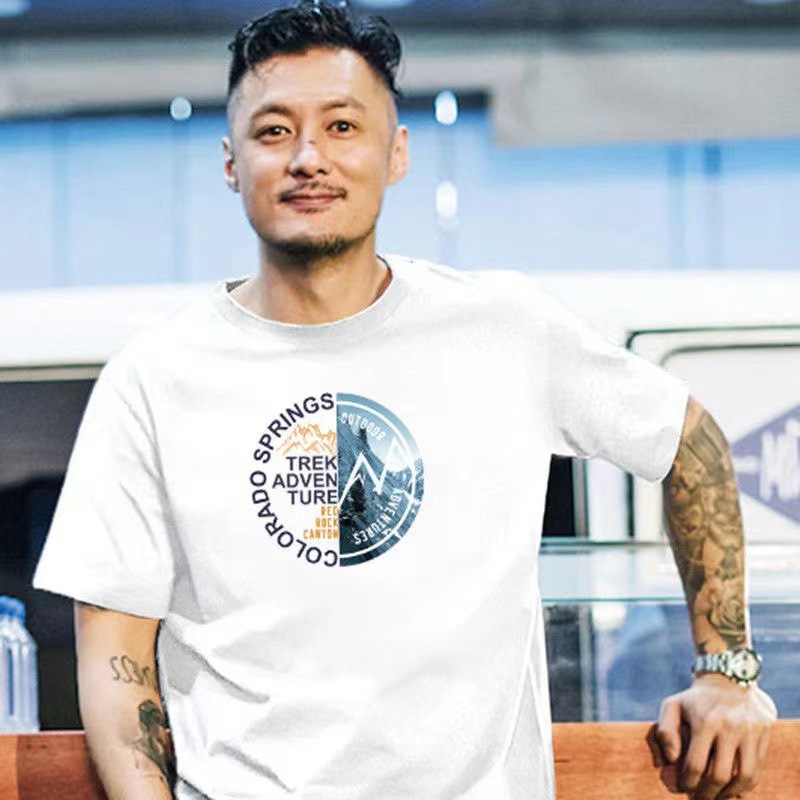 Summer new short-sleeved T-shirt for men, large size loose and versatile base layer, trendy brand half-sleeved ins pure cotton clothing T-shirt Specification image