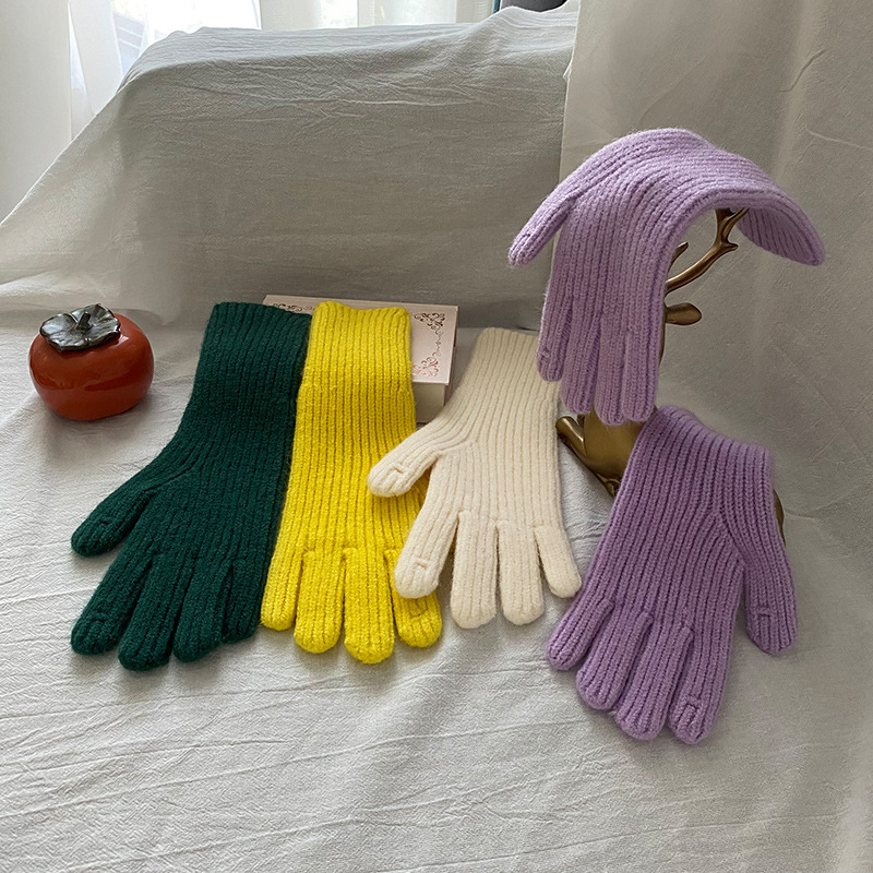 红色毛线围巾女冬季氛围感韩版百搭学生冬天保暖纯色加厚针织围脖详情4