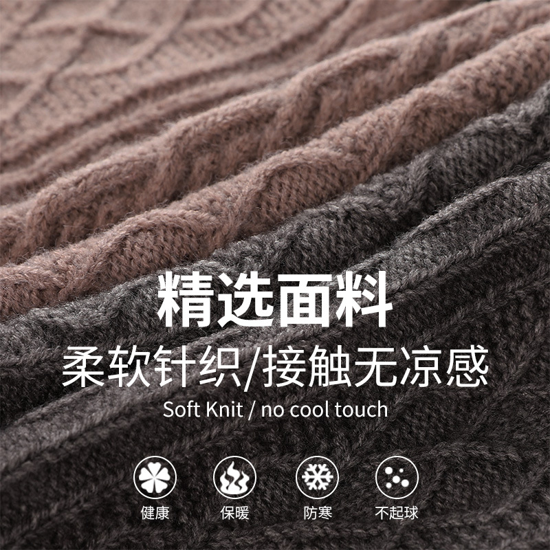 Wool And Thick Knitted Hat Gloves Bib Three-Piece Alpaca Wool Blended Warm Wool Hat Cross-Border Foreign Trade Application Scenario