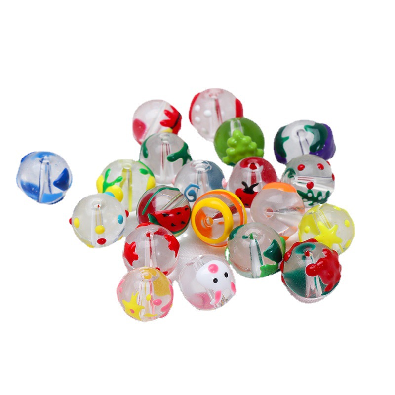Hanyu Yuan Fun Oil-Dripping hand-painted Glass Beads, Cherry Blossom butterfly beaded DIY material Handmade Jewelry accessories Item Picture
