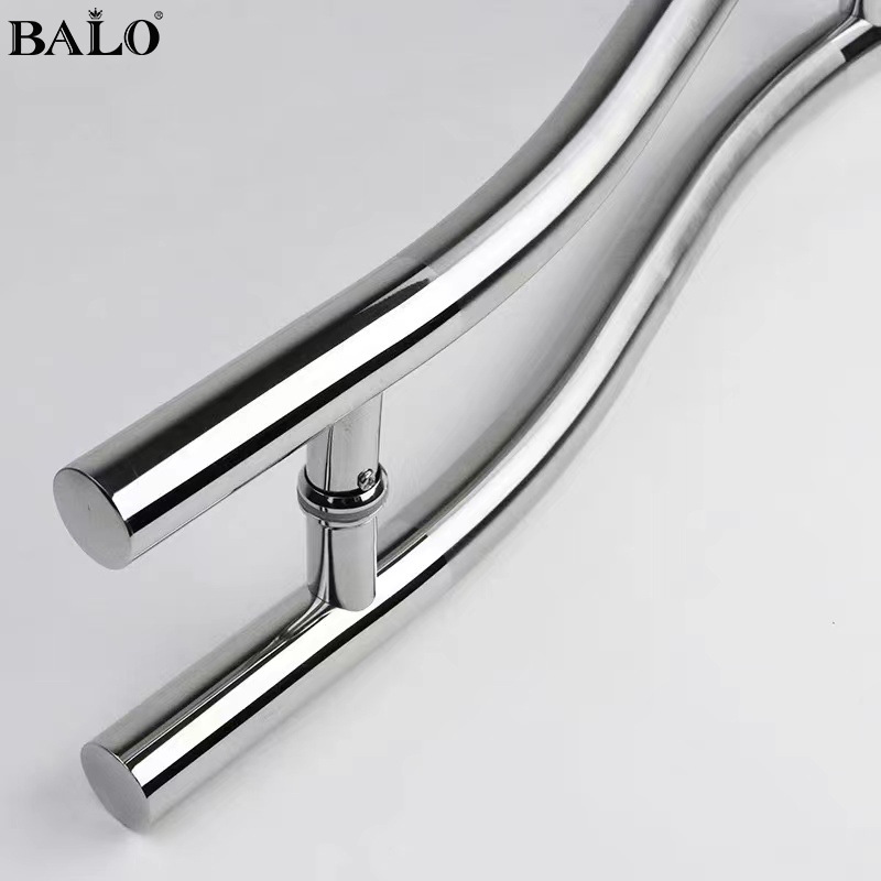 Handle Glass Door S Type Handle Round Tube Sand Light Glass Door Stainless Steel Handle Modern Simple Door Handle Application Scenario