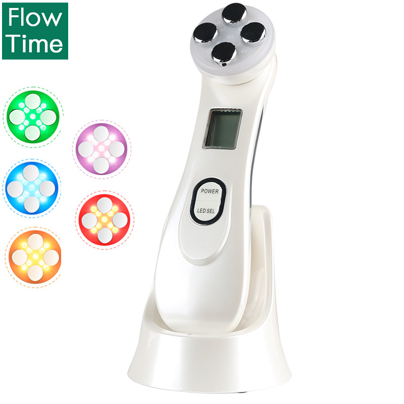 Led Color Skin Tender Instrument Ems Micro-Current Lift Rf Rf Line Electroperforation Needle-Free Beauty Plastic Beauty Instrument