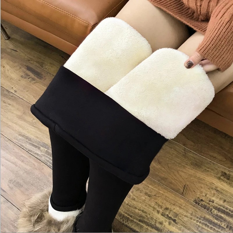 特厚冬装羊羔绒打底裤女外穿加绒加厚小脚裤女高腰弹力保暖裤棉裤