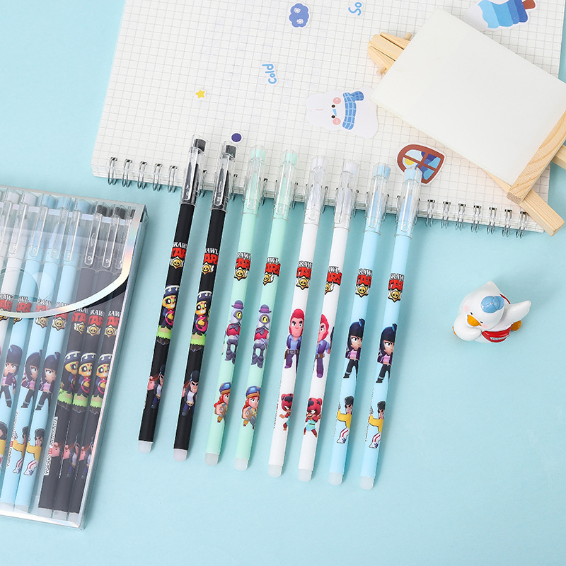 Yqiduo Creative Students Cartoon Cartoon Straight Stick Neutral Pen Erasable Signature Pen Exam Pen Office Stationery Application Scenario