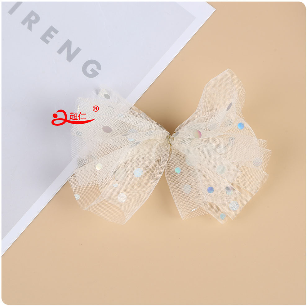 Hand-Made Bows Japanese And Korean Style Hair Accessories Gift Clothing Accessories New Mesh Polka Dot Sequin Bows Can Be Produced Specification drawing