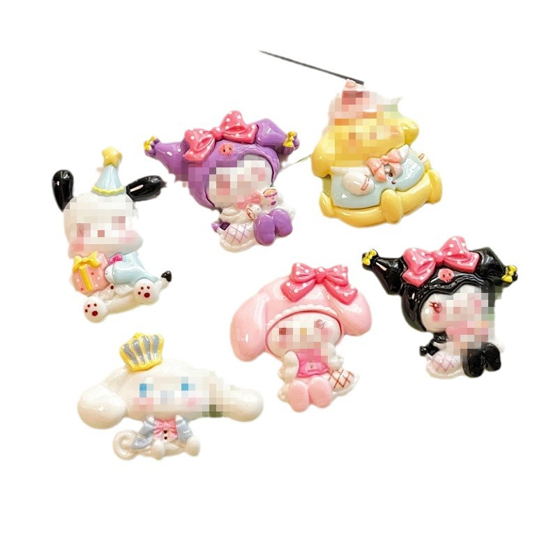 Cartoon Sanrio Brightening Resin Accessories Kouromi Diy Accessories Handmade Mobile Phone Case Hair Accessories Refrigerator Magnets Item Picture