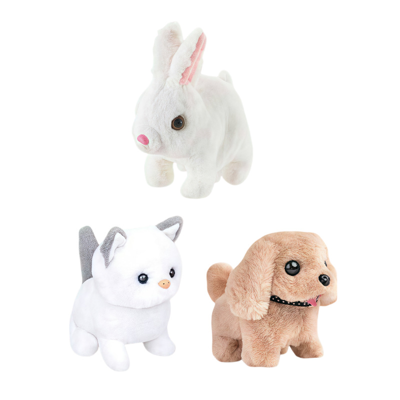 Cross-border toys, plush dolls, electric dogs, cats, rabbits, walking and sound-making simulation electronic pet children's toys Item Picture