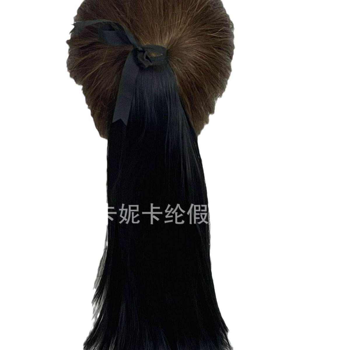 NEWLOOK Black long straight tied ponytail cross-border manufacturer wholesale in stock wholesale wigs Specification image