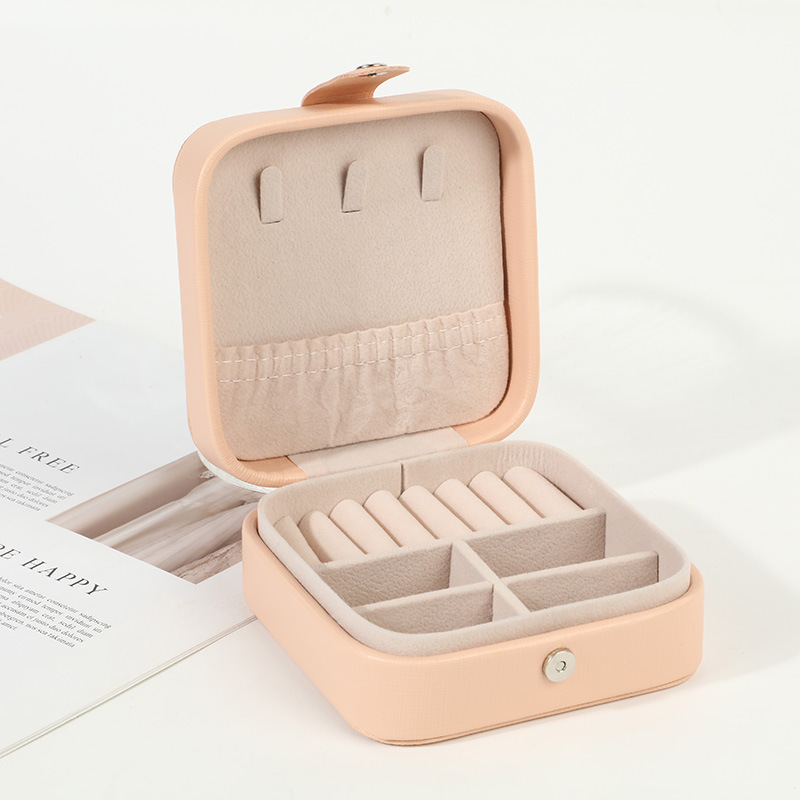 便携式饰品盒/PU皮小巧珠/耳环戒指项链细节图