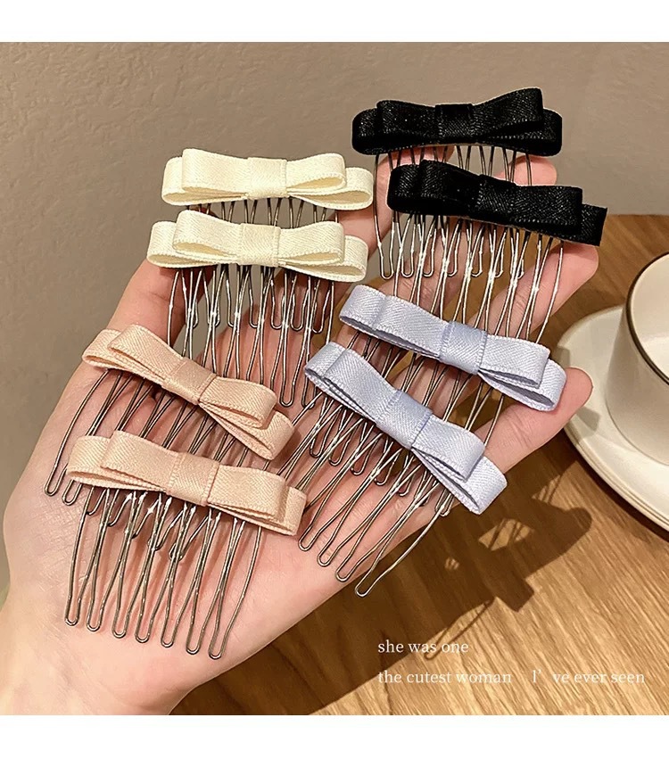 The trendy bow bangs hairpin exudes a sense of high-end style. It is a versatile side hairpin for styling and styling pic 9