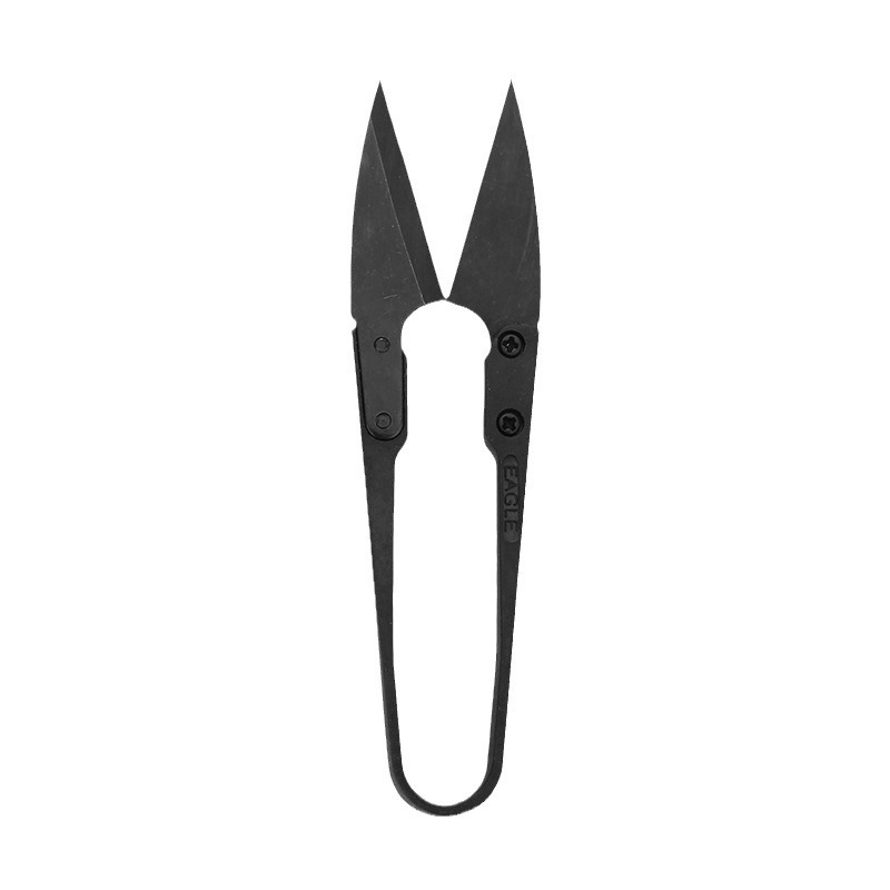 U-shaped household yarn scissors cross-stitch embroidery garment scissors Black carbon steel sewing scissors high-quality black thread scissors Item Picture