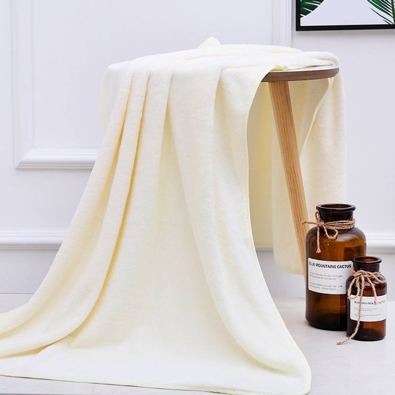 工厂直销加厚加大珊瑚绒平布浴巾毛巾洗澡成人家用宿舍跨境代发详情3