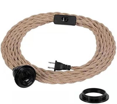 Bar Restaurant 303 Switch bakelite lamp cap retro hemp rope plug switch wire details Picture