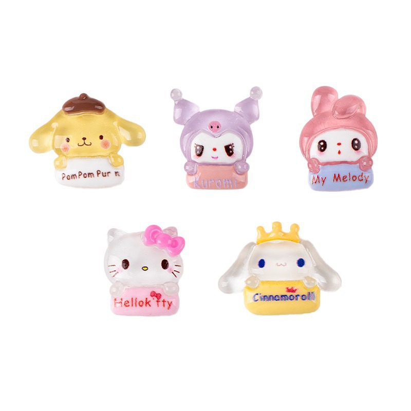 Resin accessory cartoon Sanrio character brand ice transparent handmade diy cream plastic phone case patch storage box decoration Item Picture
