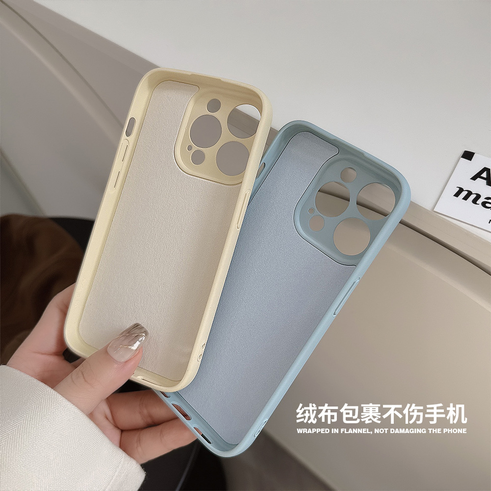 ins liquid premium grey iphone16 case 13 Suitable for 11 Silicone 14pro solid color X/12 soft 15 Specification image