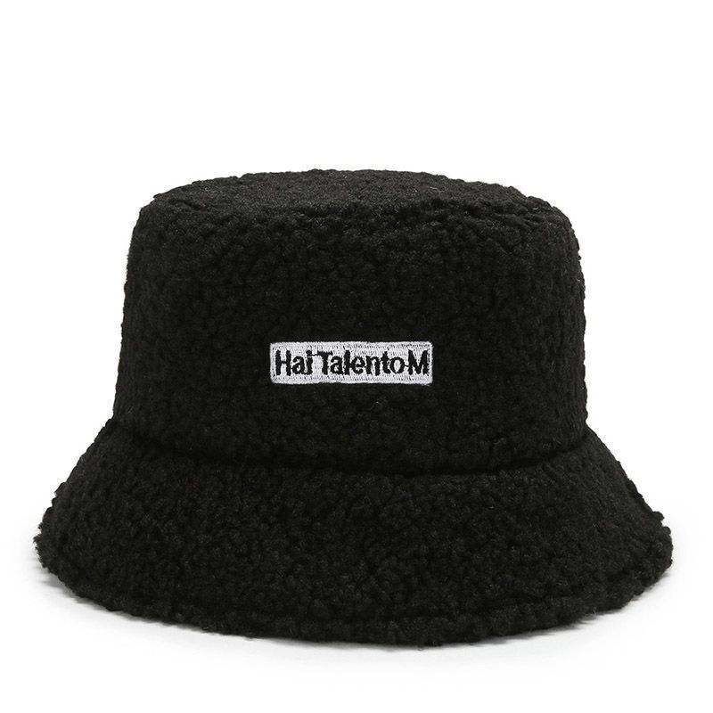 Net Red Lamb Plush Fisherman Hat Female Autumn And Winter Korean Version Of Tide Face Small New Warm Everything Sun Basin Hat Item Picture