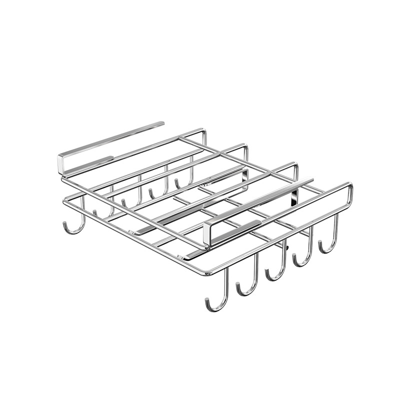 Non-drilling kitchen storage rack, under-cabinet hanging rack, pot lid rack, cutting board and chopping board placement rack, wall cabinet storage Application Scenario